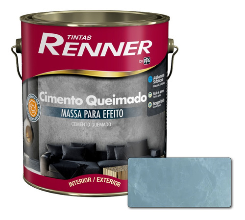 Pintura Textura Efecto Cemento Quemado Renner - Colores 3.2l Color Espejo De Agua