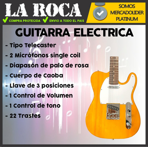 Guitarra Electrica Telecaster Parquer Tl100 La Roca - Cuo