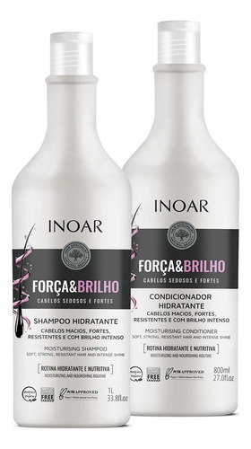 Inoar Kit Força E Brilho Shampoo 1 Litro E Cond. 800ml