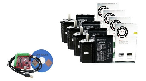 Kit Nema 34 8.5 N.m, 4 Driver 7.2 Amp 4 Fuentes Poder 60 V