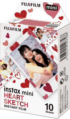 Rollo Fujifilm Instax Mini Instantanea Heart Sketch 10 Fotos