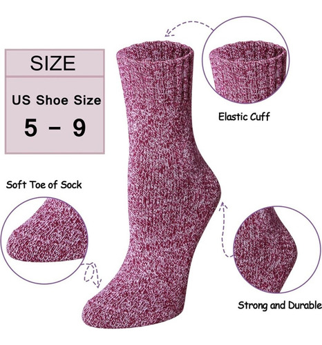 X12 Calcetines De Lana Para Mujer Grueso Para Invinerno