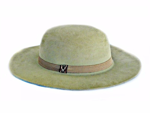 G - Chapeu Gaucho Pantaneiro Marfim Aba 10cm+barbicacho P01