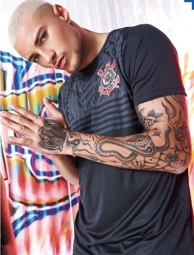 Imagem 3 de 3 de Camiseta Corinthians Dry Fit Licenciada Estampada Mmt 510372