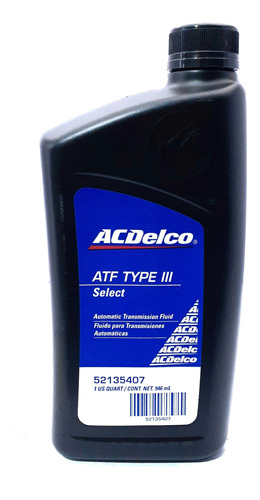 Imagen 1 de 3 de Aceite Transmision Automatica Acdelco Dexron Iii