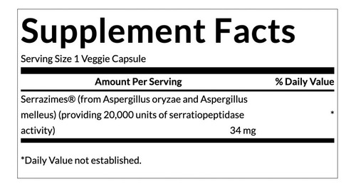 Swanson Double Strength Serrazimes 66.7 Mg 60 Veg Caps Sfn