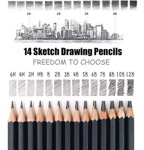  Lápices de dibujo para dibujar, paquete de 14, lápices