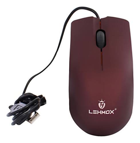 Mouse Óptico Básico Com Fio Usb Lehmox Ley-1512 Cor Vermelho