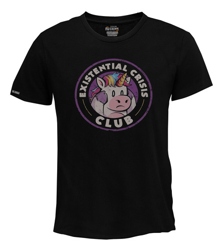 Camiseta Hombre Existencial Crisis Club Unicornio Inp Bto