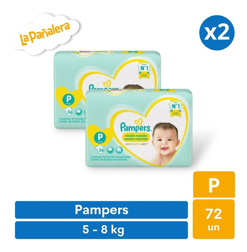 Pañal Pampers Premium Care Talla P 72 Unidades