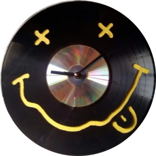 Reloj Pared Disco Vinil Nirvana Retrovinilvzla Rock Vinylart