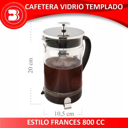 Cafetera Prensa Francesa Hudson Embolo 800 Ml Vidrio Y Acero