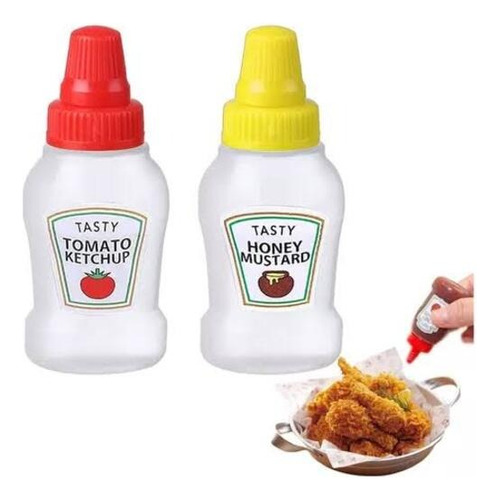 Set 2 Frascos Para Catsup, Mostaza Mini Lunch 25ml