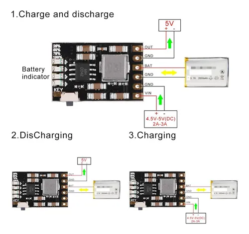 6pcs 2a 5v Módulo Integrado De Carga Y Descarga 3.7v 4...