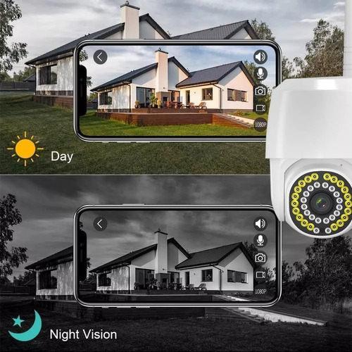 Moreka® 4pcs 2mp Cámara De Seguridad Exteriores Wifi Hd 1080p Videovigilancia Por Teléfono Móvil, Visión Nocturna, Funciones A Prueba De Agua Y Led Alarma, Wifi Doble Frecuencia, Con 26 Led