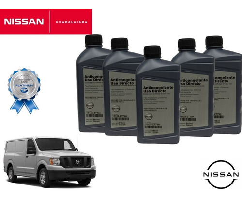 5 Litros De Anticongelante Original Nissan Nv3500 2016