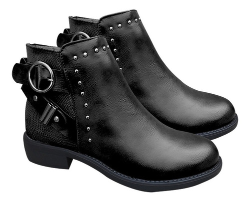 Botin De Mujer Cuero Pu Casual Otoño Invierno - 7142