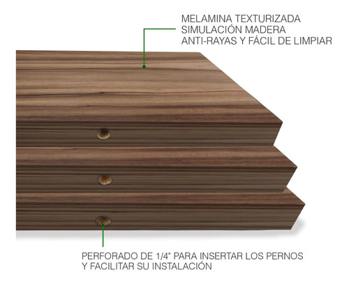Imagen 4 de 10 de Set De 6 Repisas Flotantes Minimalistas Madera 40x15 Cm