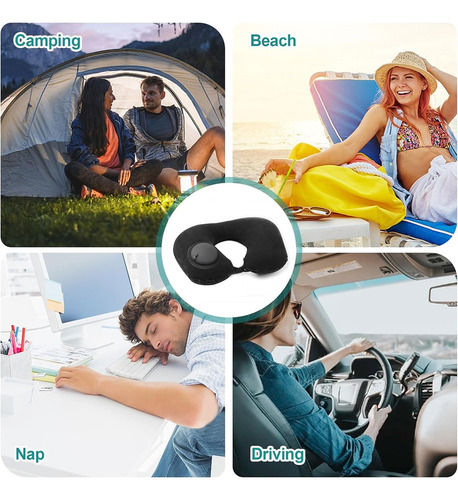 Almohada De Camping Viaje Inflables Comprimible Portátil