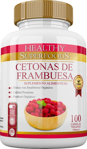 Healthy Superfoods Cápsulas Cetonas De Frambuesa Pura Premium 100 Caps  500mg