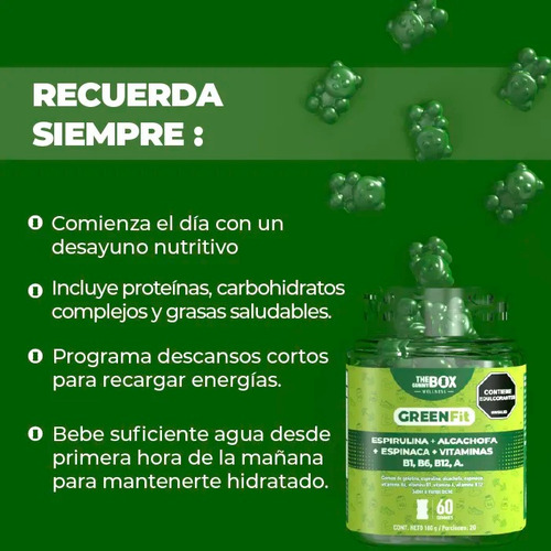 The Gummy Box Gomitas Vinagre De Manzana + Batido Verde + Colageno