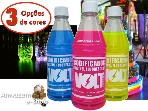 Liquido Codificador Invisivel Fluorescente Para Luz Negra