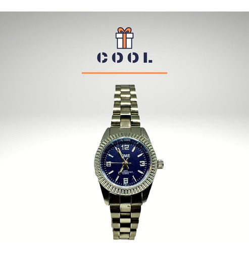 Imagen 3 de 3 de Reloj Mujer Time 1020 Acero Inoxidable Azul