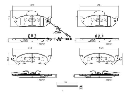 Kit Completo Balatas Ceramica Ml350 3.7l V6 03-05