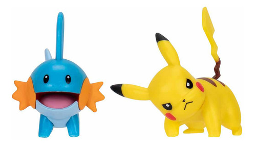 2 Bonecos De Batalha Pikachu + Mudkip - Pokémon