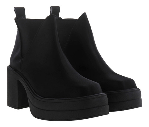 Imagen 3 de 4 de Botines De Plataforma Chunky Mujer Dama Elástico Erez