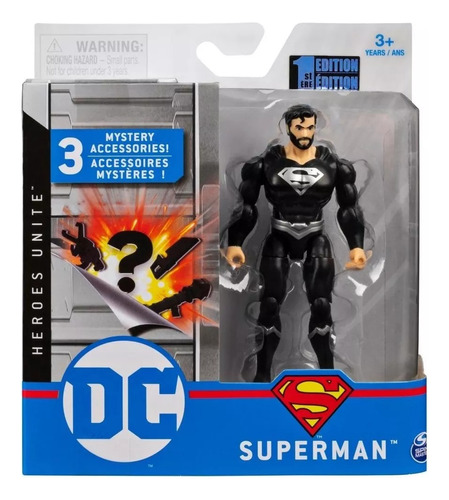 Dc Universe Figura Black Superman Spin Master