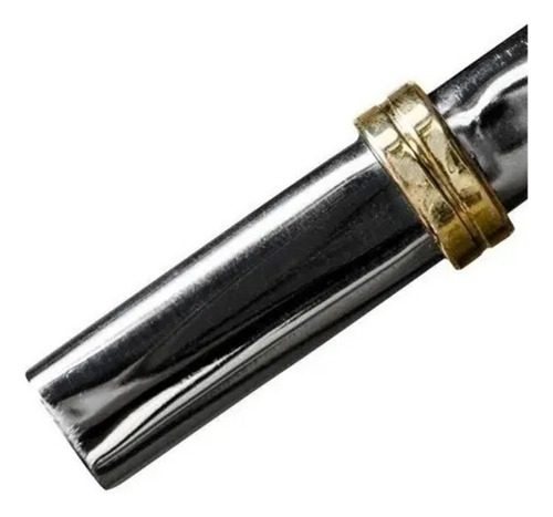 Bombilla Mate Chata Acero Inox Detalles Bronce 17 Cm Madu