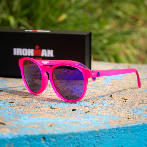 Óculos De Sol Yopp Polarizado Uv400 Ironman Brasil Imr05 Armação Rosa-chiclete Lente Violeta