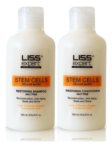 Kit Shampoo + Acond Liss Expert Sin Sal Células Madre 250ml