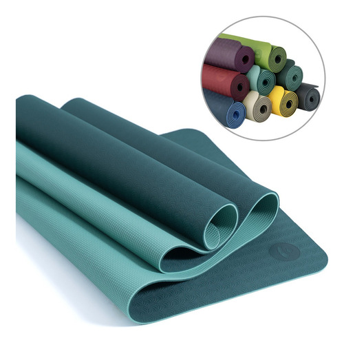 Yogateria Tapete Mat Yoga Tpe 100% Eco 6mm P/ Pilates Cor Esmeralda/verde