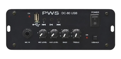 Amplificador 12v 80w Dc80 Usb Pws