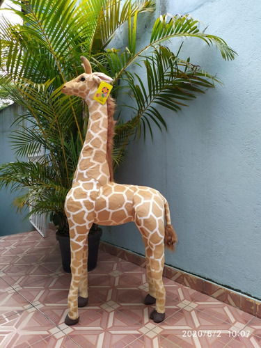 Girafa Gigante 1,40cm Safari Ralista Linda Em Pelúcia
