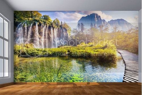 Papel De Parede Cachoeira Natureza 3d Hd 4k 2,5 X 3,0 Nch145