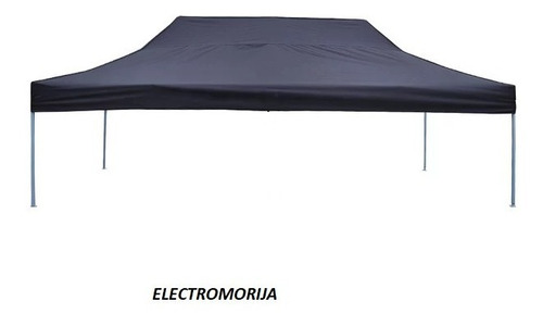 Toldo Plegable Lona Engomada Impermeable 3x4.5 Mts Negro