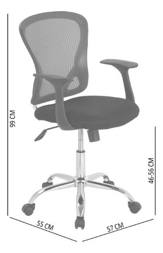 Silla De Escritorio Gas Malla Cromada M+design