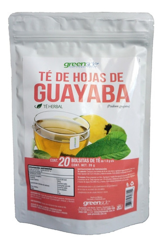 (3 Pzas) Te Hojas De Guayaba (20 Bolsitas)  Greenside