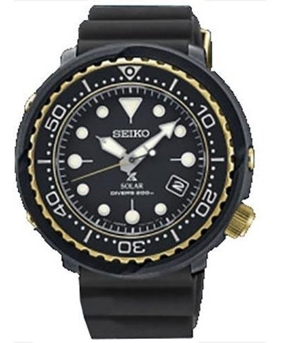 Relógio Seiko Sne498 Solar Dive Tuna Prospex 47mm Black