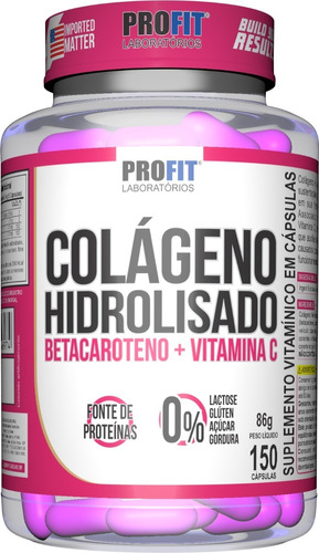 Colágeno Hidrolisado C/ Betacaroteno + Vit C 120 Caps Profit