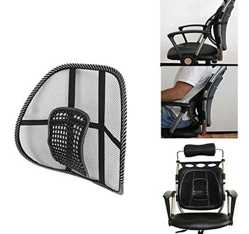 Pack X2 Respaldo Lumbar Ergonomico Negro 