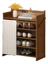 Comprar Zapateras Organizadores Bamboo En Plano 5 Niveles Cortina