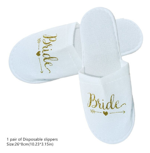 Pantuflas Blancas Matrimonio Despedida Spa Cortejo Boda Pack