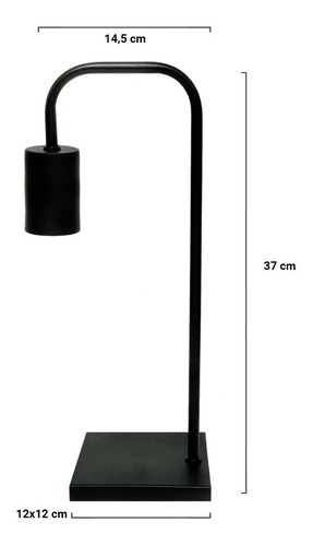 Imagen 2 de 10 de Velador Vintage Mesa Escritorio Curvo Led + Lampara E27
