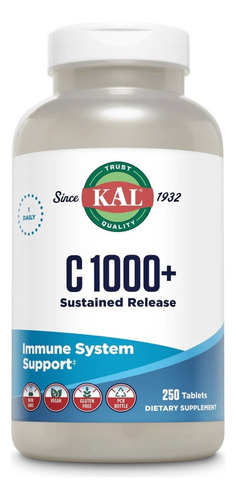 Kal | C 1000+ Sustained Release | 250 Tablets