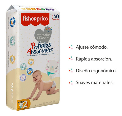 Fisher Price - Pañal Para Bebé (etapa 2) Mediano (m) Sin Género