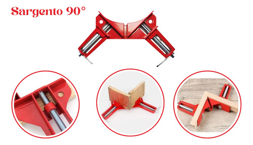 Sargento Angular Grampo Cantoneira Marcenaria 90° Graus 8pçs